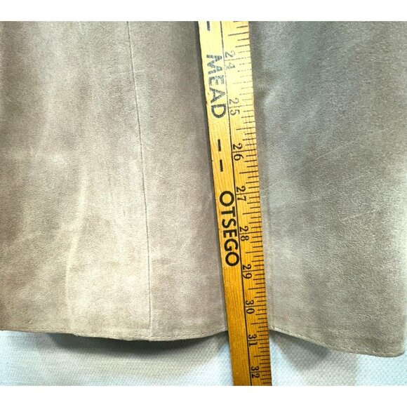 Vintage J. Peterman Womens Leather Blazer Jacket Size 12 Beige Tan 100% Leather - Picture 11 of 13
